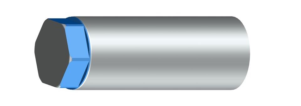 活塞杆端部的六边形