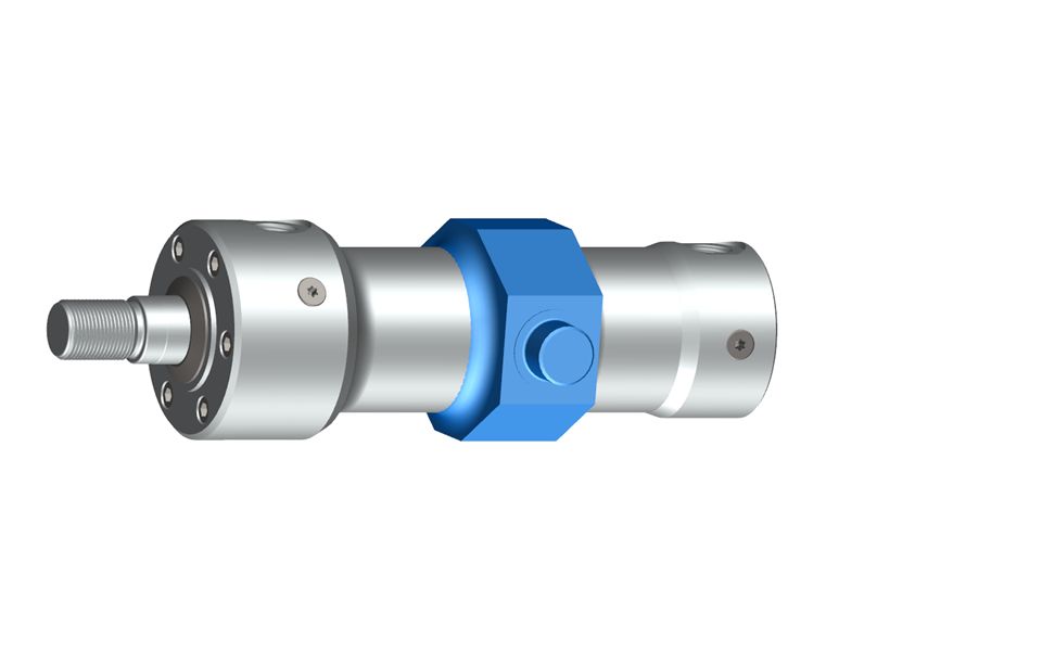 焊接在缸体上的耳轴可用作液压缸固定装置。