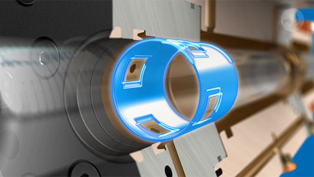 端盖中的导向系统 静压活塞杆轴承 Servobear® 特别适用于高动态性能运动和振荡